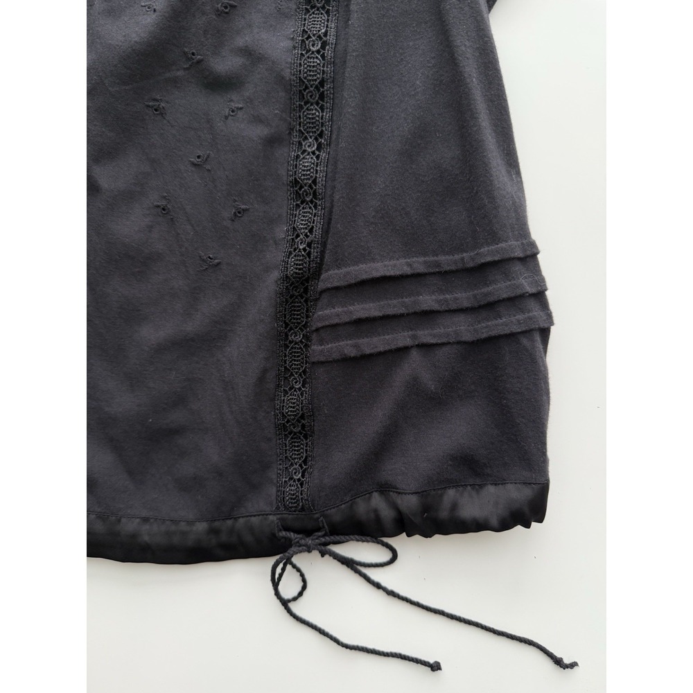 Anthropologie Black Eyelet Crotchet Blouse Womens Small Cottagecore Feminine - Picture 3 of 8
